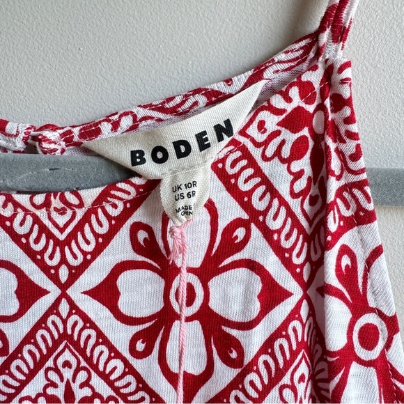 NWT Boden Halter Maxi Dress in Red Floral Tile Size 6 - Picture 8 of 14